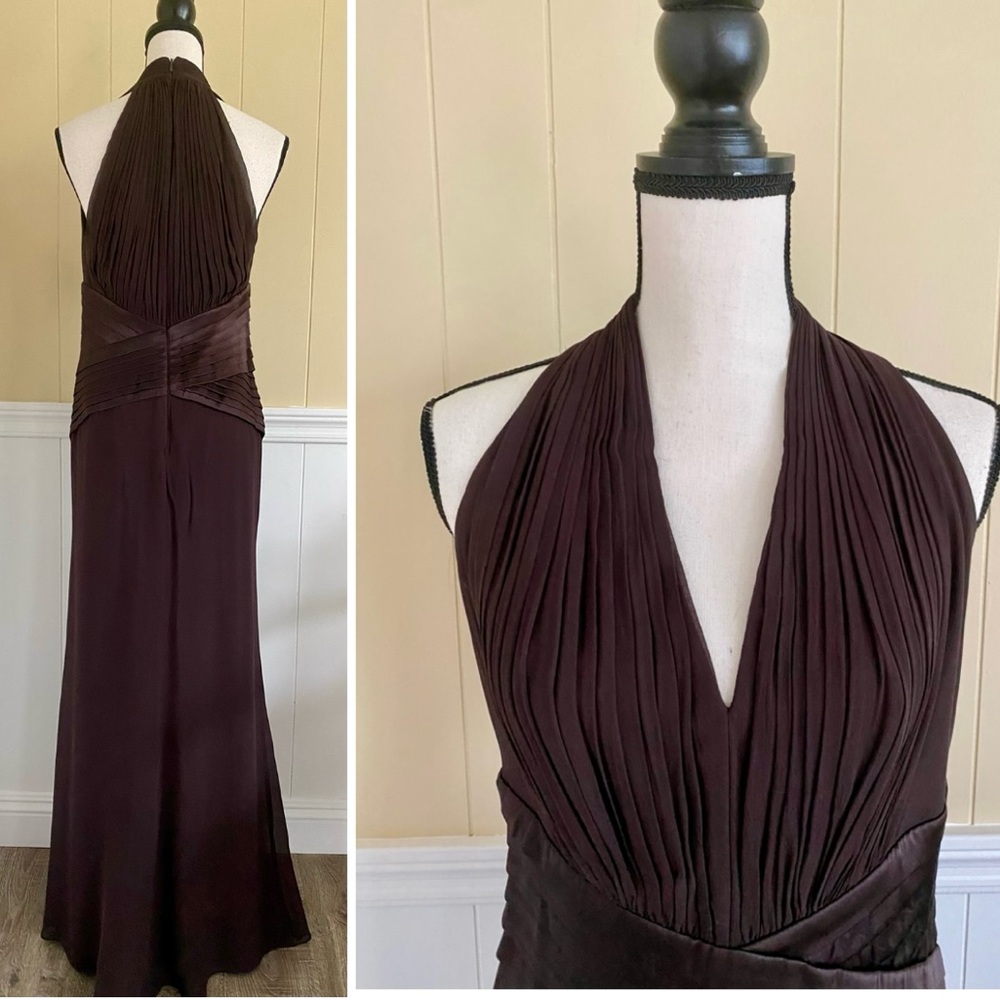 Tadashi Shoji Brown Backless Dress